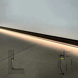 18107 LED battiscopa profilo in alluminio incorporato installazione incassata assemblata con striscia LED per luce decorazione interna - Product Image 2