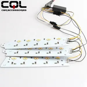 CQL özel Led drl FD MUSTANG, beyaz/amber sıralı LED şeritler kafa lambaları