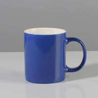 Tasses en céramique de grès blanches de luxe personnalisées couleur bonbon, compatibles micro-ondes, marque Rubysub, pour usage domestique, vente en gros