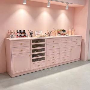 Factory direct sales of painted nail polish display cabinets, nail salon display <b>cases</b>, multi-layer nail polish storage - Product Image 1