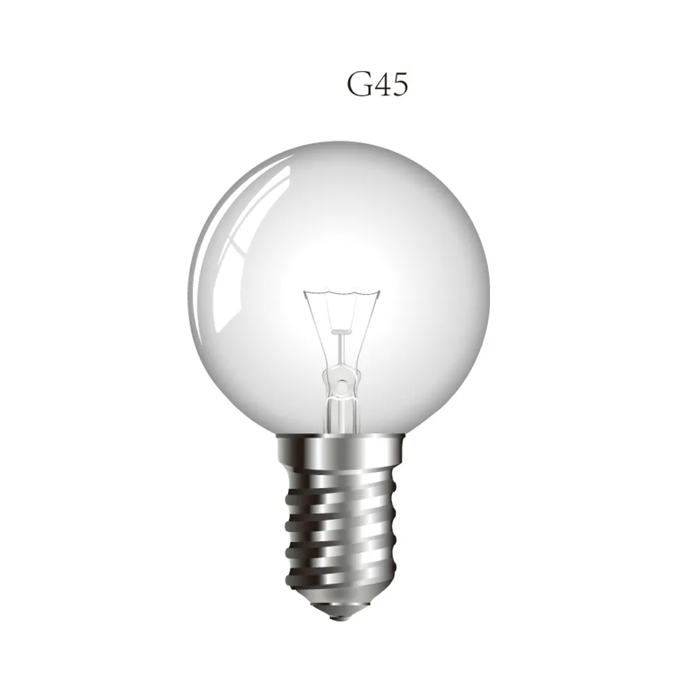 Incandescent G45 E14 25W-100W Glass Light Cold White Color C35/A55 Specification 40W-50W Options Available