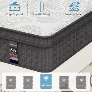 Sang Trọng Tùy Chỉnh Vua Nữ Hoàng Kích Thước Khách Sạn Ngủ Top Pocket Mùa Xuân Cuộn Dây Cao Su Bộ Nhớ Bọt Làm Mát Chỉnh Hình Lai Nệm Hộp - Product Image 4