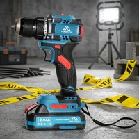 Perceuse sans fil Li-ion 20V, moteur sans balais, couple max. 60 N.m, vitesse variable, mandrin 13 mm sans clé, pour bricolage métal, OEM