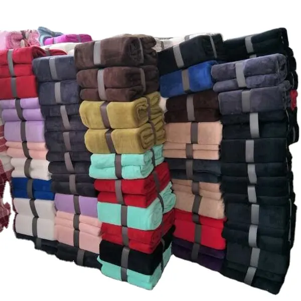Nhà Sản Xuất Stock Thosw Chăn Bán Buôn Kẻ Sọc San Hô Cực Flannel Fleece Giường Chăn Chất Lượng Cao