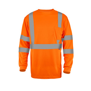 Prêt à expédier T-shirt <span class=keywords><strong>de</strong></span> sécurité haute visibilité respirant vêtements <span class=keywords><strong>de</strong></span> <span class=keywords><strong>travail</strong></span> pour hommes T-shirt réfléchissant à manches longues - Product Image 3