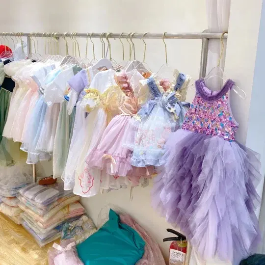 Ropa infantil princesa niña vestido verano casual mini satén seda encaje fiesta vestido niña ropa