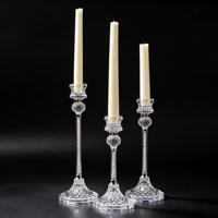 Ensemble de bougeoirs en verre transparent en gros, grands chandeliers à pilier, décoration de centre de table pour mariage, hôtel, fête