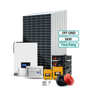 Hochey 10000W 12000W Kit de panneau solaire Générateur d'énergie solaire 5KW hors réseau 12kw 14KW 15KW 22KW 24KW 26KW Systèmes d'énergie solaire domestique