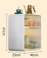 En gros OEM Meuble de rangement en acier au carbone avec tiroir extractible, anti-poussière, organisateur de tasses et d'épices, pour cuisine et bureau, avec porte ajourée et éclairage LED