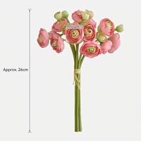 Bouquet de ranunculus 26 cm blanc rose, bouquet de mariée, bouquet de lotus, fleurs de lotus en soie pour la décoration de la maison