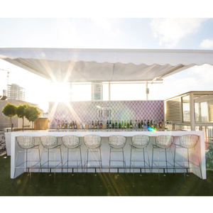 Nuovo Design di forma lunga arredamento di fascia alta ristorante Vintage contatori tavolo da Bar in oro - Product Image 5