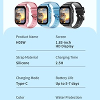 H05G Smartwatch per Bambini con GPS, Localizzatore in Tempo Reale, Chat Vocale, Chiamata con Un Solo Tasto, Display LCD, Monitoraggio del Sonno, Sistema RTOS