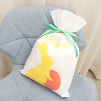 Sac de Pâques en plastique non tissé réutilisable à sublimation, panier de Pâques rond en peluche avec nœud, décoration de vacances, Halloween, Noël