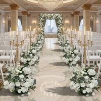 EG-S279 Vente en gros de fleurs artificielles de luxe pour allée de mariage, rangée de fleurs artificielles pour la décoration de la cérémonie de mariage