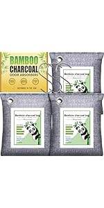 Mayunuo 竹炭可重复使用无香除味剂空气净化袋 <span class=keywords><strong>3</strong></span> 件装，适用于地下室、汽车、衣柜、鞋子、烟雾、家居 - Product Image 1