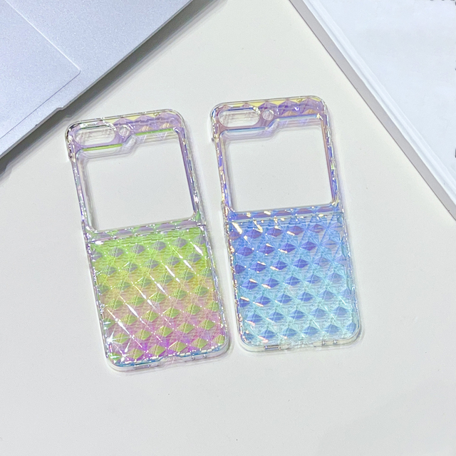 Golden Glossy Cellphone Cover for samsung Z Flip 5 Candy Color Bling case for Women for Girl Phone case