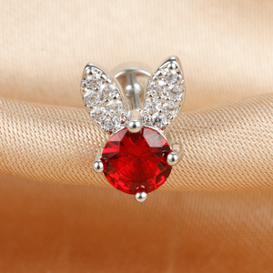 Pendientes de Acero Inoxidable Little Red Book, Suaves y Dulces, con Orejas de Conejo, para Dormir sin Necesidad de Quitarlos - Product Image 6