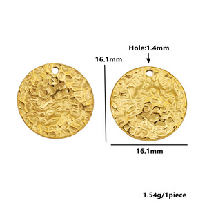 Colgante de acero inoxidable chapado en oro de 18 quilates con formas mixtas para la fabricación de collares, accesorios de joyería DIY, venta al por mayor - Product Image 2