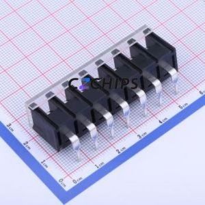 KF28R-7.62-7P Barrier Terminal Block Bent Lead Through Hole,P=7.62mm Connector With Cover Plate 7.62mm 1x7P Right Angle Pin - Product Image 2