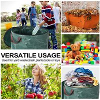 Sac à feuilles de jardin réutilisable avec couvercle, sac à déchets de jardin robuste de 72 gallons avec poignées de transport renforcées pour le nettoyage du jardin