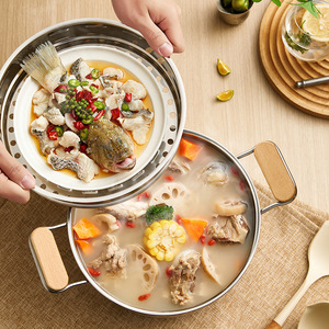 Little Bear 316L Stainless Steel Soup <b>Pot</b> 3.1-4L Large Capacity Food Grade With <b>Lid</b> - Product Image 3