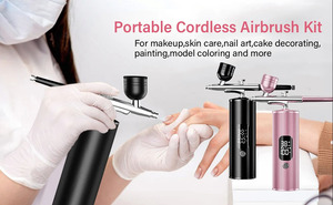 Airbrush Nail with <strong>Compressor</strong> Portable Handheld Airbrush Rechargeable Sprayer <strong>Tool</strong> for Painting Nails Art Cake Tattoo Make - Product Image 2
