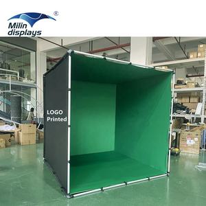 ขาตั้งฉากหลังทรงลูกบาศก์สำหรับสตูดิโอถ่ายภาพวิดีโอเกม <span class=keywords><strong>VR</strong></span> และการแสดงสดสีเขียวโครมเนย์ - Product Image 3