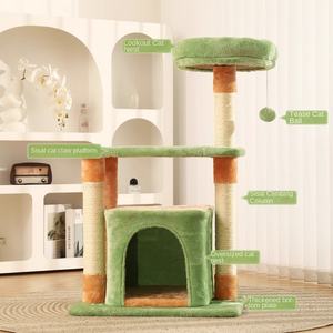 Arbre à chat multi-niveaux écologique quatre saisons avec plateforme de saut intégrée et structure d'escalade pour petits espaces domestiques - Product Image 6