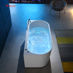 <span class=keywords><strong>Baignoire</strong></span> à remous jets de massage moderne 1 personne <span class=keywords><strong>Baignoire</strong></span> balnéo blanche rectangulaire - Product Image 2