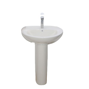 Lavabo sur pied ovale en céramique et porcelaine, moderne, facile à nettoyer, prix de gros, pour salles de bain - Product Image 2