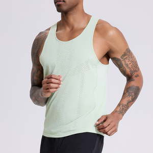 Wholesale Men <b>Running</b> <b>Singlet</b> Breathable Quick Dry <b>Singlet</b> Stylish square Collar Light Weight Seamless Sports Active tank Top - Product Image 4