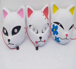 Máscara de gato de Anime, máscara de cara completa de zorro japonés para Halloween, disfraces de Carnaval de Anime, decoraciones de disfraces de Cosplay - Product Image 3