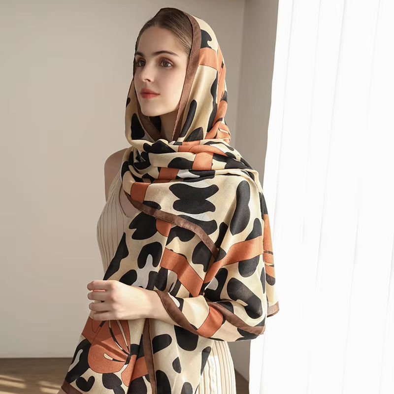 Hijab Supplier Printed Cotton Shawl Scarves Wholesale Custom