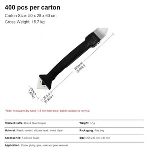 Herramienta para Remover Calafateo, Raspador de Metal, Herramienta de Acabado para Sellador, Raspador de Silicona para Eliminar Lechada en Baños y Cocinas - Product Image 3