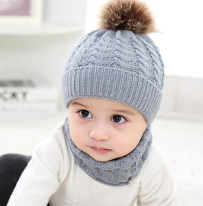 暖かいスカーフビーニー快適な帽子,ソフトキープ暖かい赤ちゃん - Product Image 3