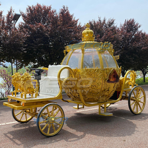Golden Sculpture Electric Royal Pumpkin Horse Drawn Carriage Electric Luxury Tour Sightseeing Carriage for Wedding Carriage - Product Image 4