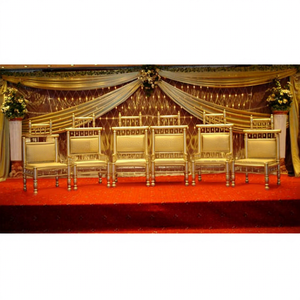 Wedding Sankheda Golden Chairs Glamorous Wedding Mandap Chairs Set Imperial Wedding Sankheda Mandap Furnitures For Sydney Events - Product Image 1