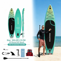 Planche de paddle gonflable personnalisée 335x81x15cm en PVC tout usage avec pont en EVA Drop Stitch pour débutants et avancés, pompe et pagaie incluses