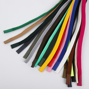Cordon plat en polyester et coton double couche de 1 cm, avec extrémités <span class=keywords><strong>collées</strong></span>, pour vêtements et emballage cadeau, directement de l'usine - Product Image 1