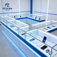Exhibidor Moderno para Tienda de Teléfonos: Estante con Ganchos para Accesorios de Celulares y Relojes Inteligentes
