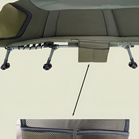 Lit de camping pliable réglable, lit d'extérieur portable, matelas rembourré, cadre en métal pour la pêche et le camping