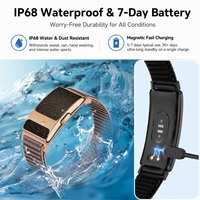 Gelang Pintar Minimalis Tanpa Layar, Pelacak Kebugaran Kesehatan dengan Sensor EKG, Pemantau Tidur, Gelang Pintar Magnetik