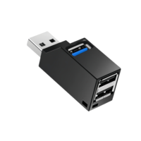 Adaptateur Hub USB 3.0/2.0 Haute Vitesse Mini 3 Ports avec Sortie AC, Boîtier Répartiteur Extenseur Neuf pour PC, Ordinateur Portable et Téléphone Mobile