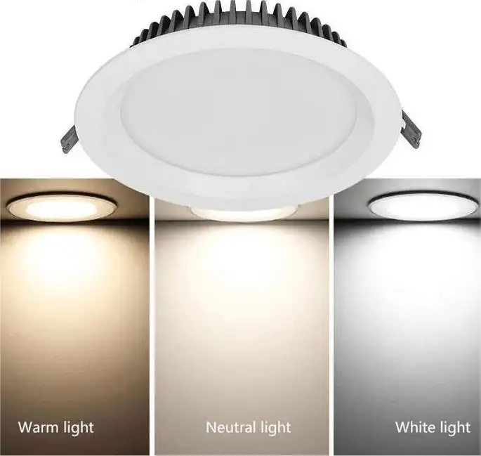 Wholesale 3w 6w 9w 12w 15w 18w 24w Recessed Round Ceiling Panel Lights Led Panel Lights For Office Building Bathroom