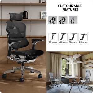 Sedia da ufficio ergonomica moderna T9 in rete con braccioli regolabili, supporto lombare di alta qualità, sedia per visitatori e ospiti di grandi dimensioni - Product Image 4