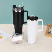Gourde isotherme de luxe en acier inoxydable de 40 oz avec poignée, paille et strass, affichage LED de la température, idéale pour l'extérieur