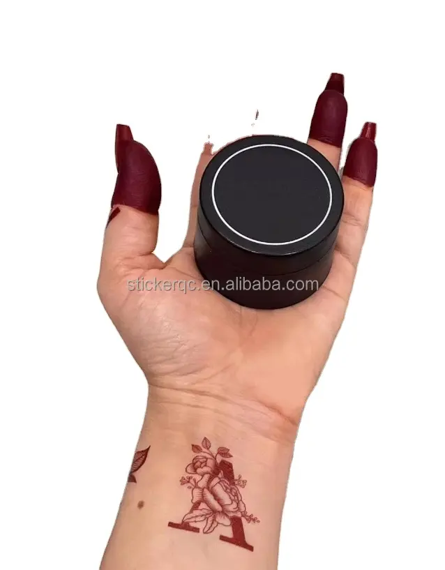 Werksverkauf individuelles Logo Dip Henna-Kaste braun rot und schwarz Farbe Henna Kegel-Tattoo-Tinte Finger Hand Fuß Henna-Schablonen