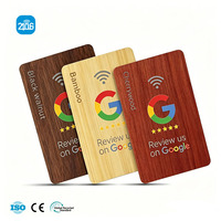 Carte NFC en bois personnalisée en usine, haute qualité, impression UV 13,56 MHz, avec logo, pour avis Google