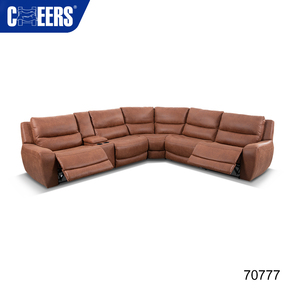 MANWAH CHEERS Modern 5-Seater Electric Reclining Sectional <b>Sofa</b> with Storage Cup Holder Synthetic <b>Leather</b> Living Room Furniture - Product Image 3
