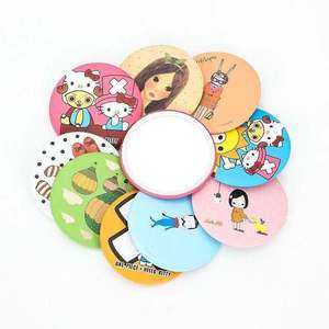 <b>Compact</b> <b>Mirror</b> Round Pocket Metal Mini Makeup <b>Mirror</b> With Cartoon Design For Travel And Daily Use - Product Image 2